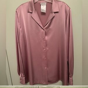 Alba Women's Mauve Satin Button Down Shirt